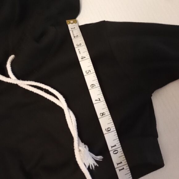 cropped hoodie with drawstring hood - Picture 5 of 6